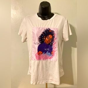 White Shirt With Cropped Picture In It